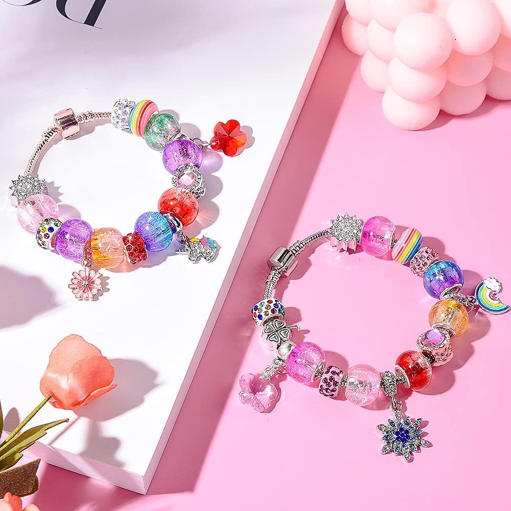120 Pieces Assorted European Craft Beads Large Hole Lampwork Spacer Beads Colorful European Beads for DIY Necklace Bracelet Jewelry Making