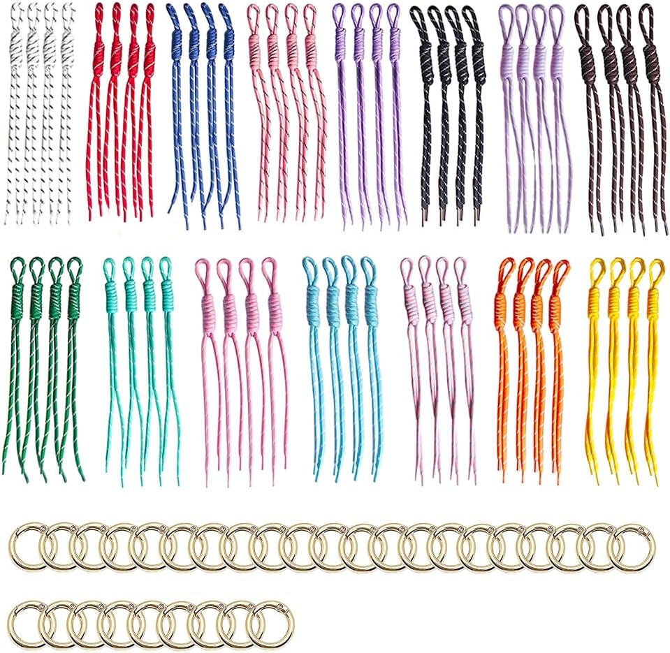 FYBownot Beading Kits 98 Pcs for Keychains Bag Clothes Charm Kit,Chunky Letter Beads 52 Pcs, Paracord 20 Pcs,Wheel Beads 26 Pcs,DIY Colorful Acrylic Loose Beads Alphabet Bead with Hole