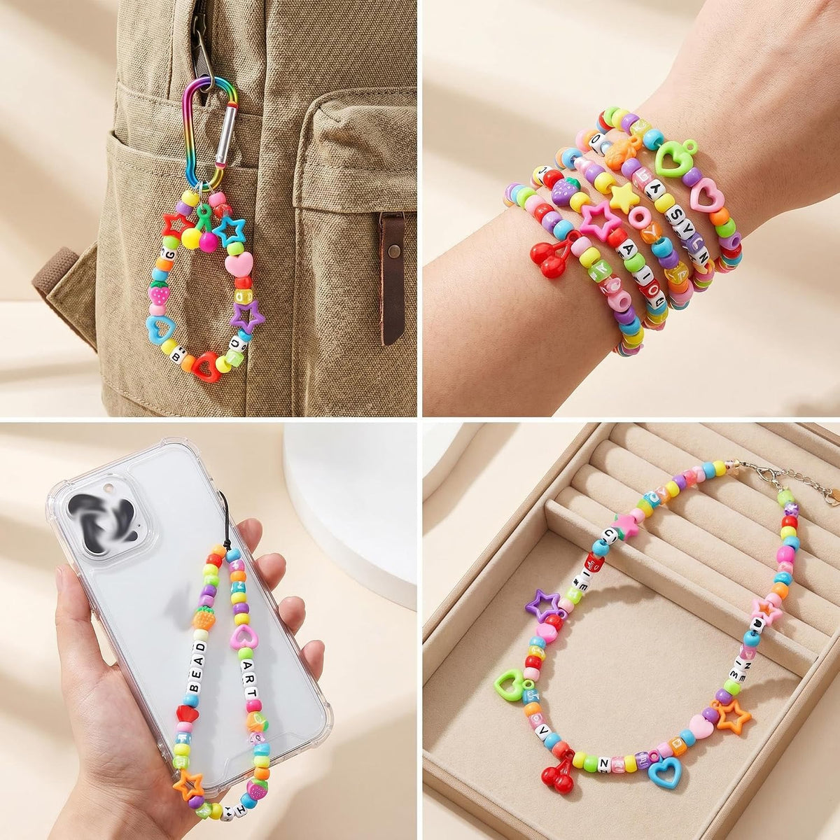 Beads for Keychains Making 650pcs Bulk Keychain Beads