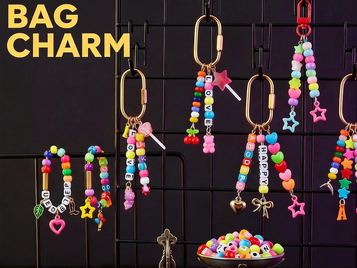 Beads for Keychains Making 650pcs Bulk Keychain Beads