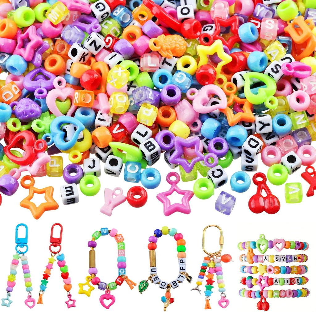 Beads for Keychains Making 650pcs Bulk Keychain Beads